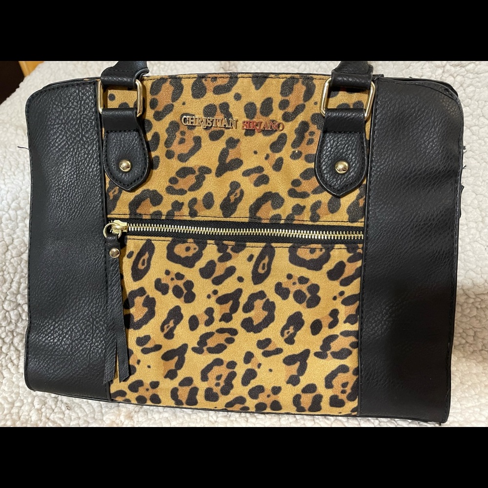 Leopard and black purse